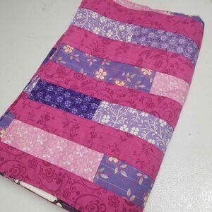 New Baby Girl Quilt Crib Blanket Shower Gift Floral Handmade Pink Purple Flannel